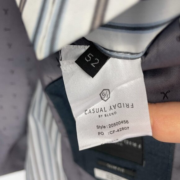 CASUAL FRIDAY Two Tone Window Pane BLUE GREY Slim Fitβ Blazer Size 52 - Picture 5 of 9